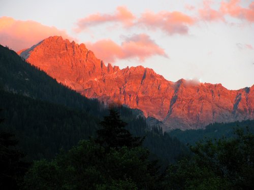 sunset  alpine  mountains