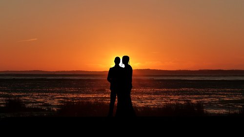 sunset  couple  mary