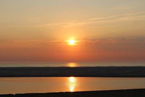 sunset  langeoog  north sea