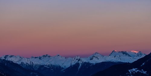 sunset  mountains  snow