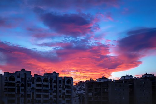 sunset  dawn  city