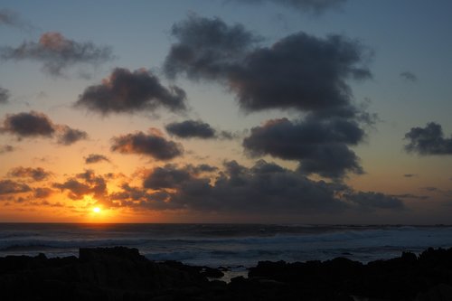 sunset  sea  wave