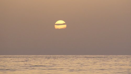 sunset  sea  sub