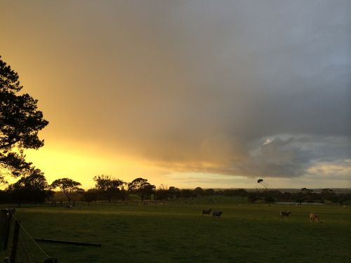 sunset stormy clouds