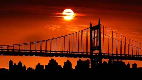 sunset  bridge  brooklyn