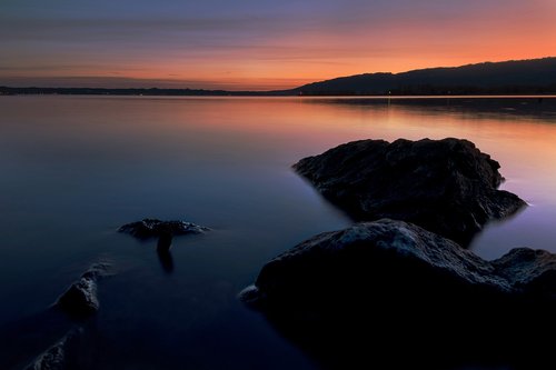 sunset  sunrise  lake constance