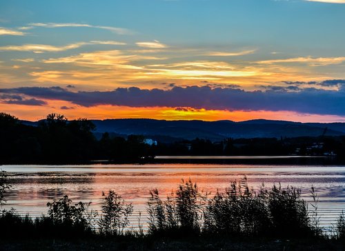 sunset  water  evening