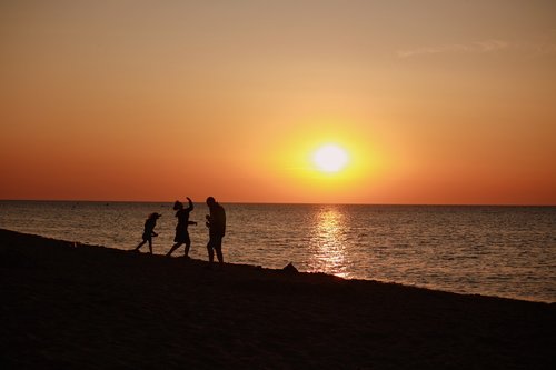 sunset  sea  baltic sea