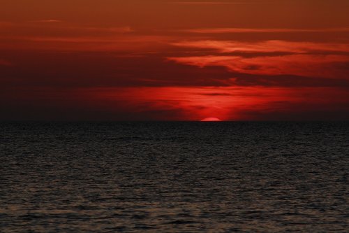 sunset  baltic sea  rügen