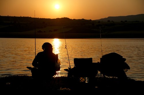 sunset  solar  fishing rod