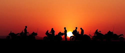 sunset  bikers  motorcycle