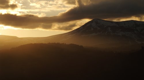 sunset  mountain  auvergne