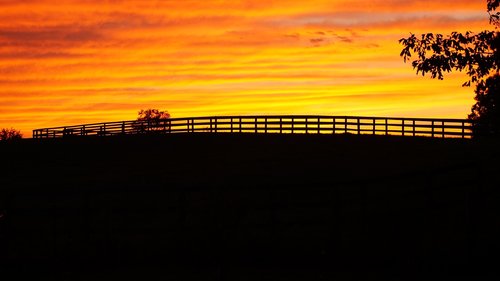 sunset  fence  rural
