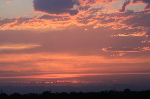 sunset  clouds  horizon