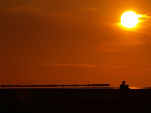 sunset couple romantic