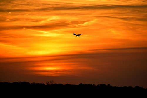 sunset  airplane  background
