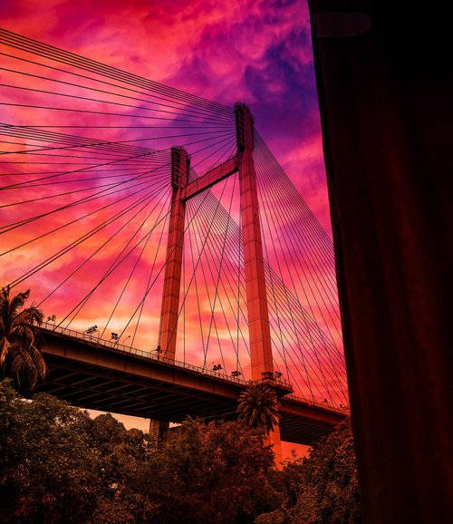 sunset  bridge  dusk