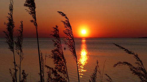 sunset  baltic sea  sea