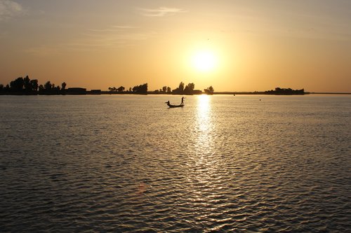 sunset  africa  fisherman