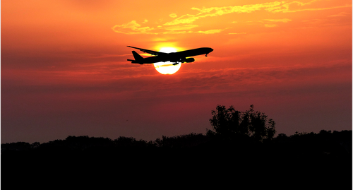 sunset  aircraft  nature