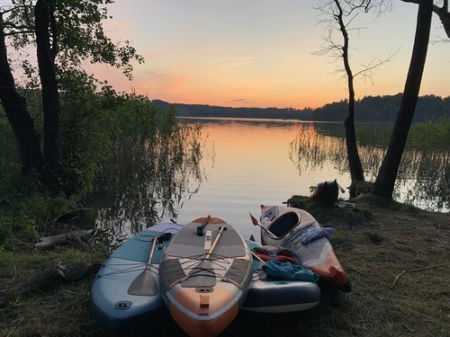 sunset  lake  poland