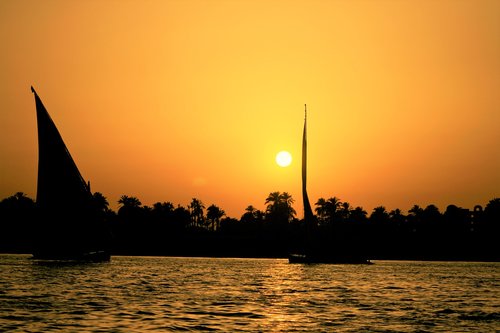 sunset  nile  egypt