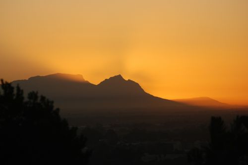 sunset mountain afterglow