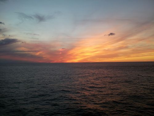 sunset ocean sea