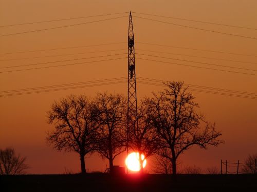 sunset sun fireball