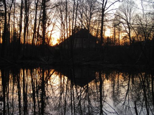 sunset evening lake