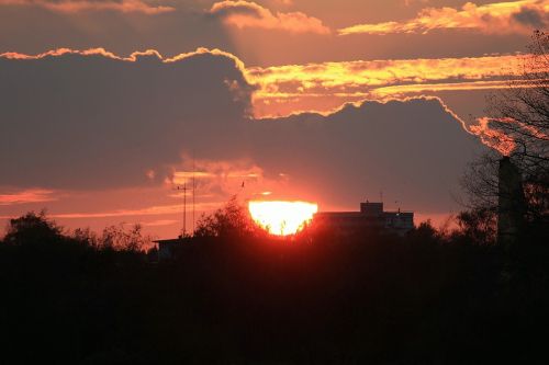 sunset afterglow evening sky