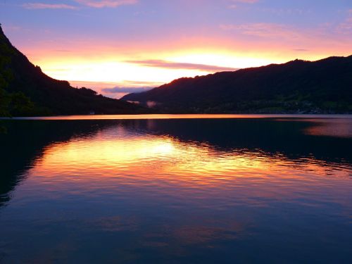 sunset abendstimmung lake