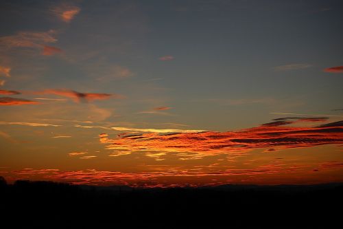 sunset evening sky red