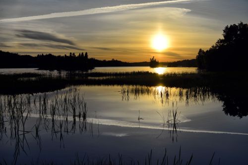 sunset landscape lake