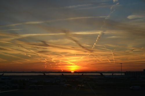 sunset airport travel