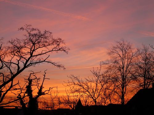 sunset afterglow clouds