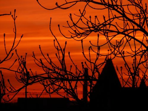 sunset afterglow clouds