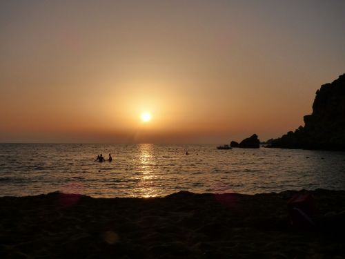 sunset beach tranquil