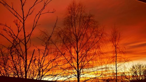 sunset evening sky red