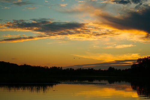 sunset nature water