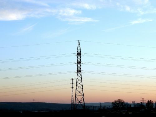 sunset electricity electrical tower