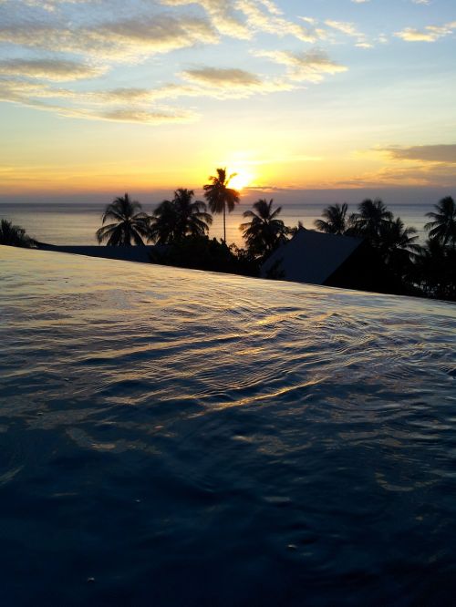 sunset pool water