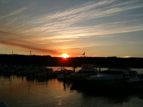 sunset washington bay