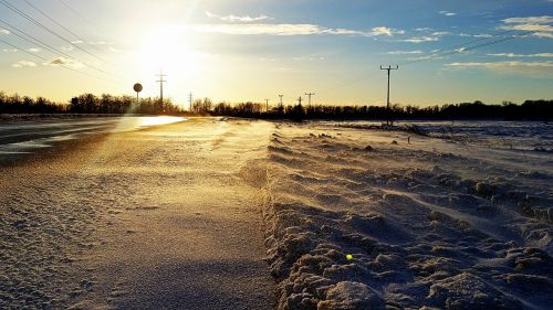 sunset winter view