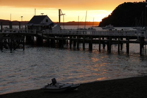 sunset water wharf