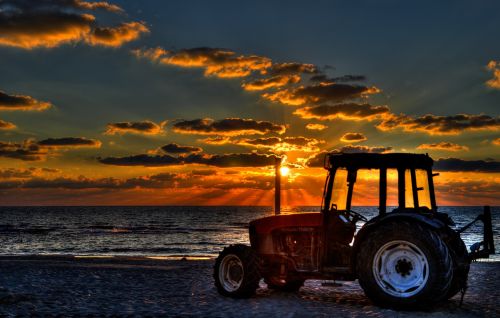 sunset beach shore