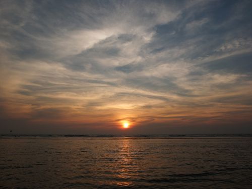 sunset ocean india