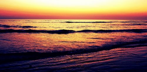 sunset sea beach ocean