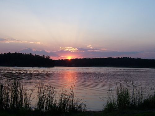 sunset lake outdoors
