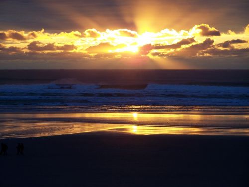 sunset oregon coast ocean